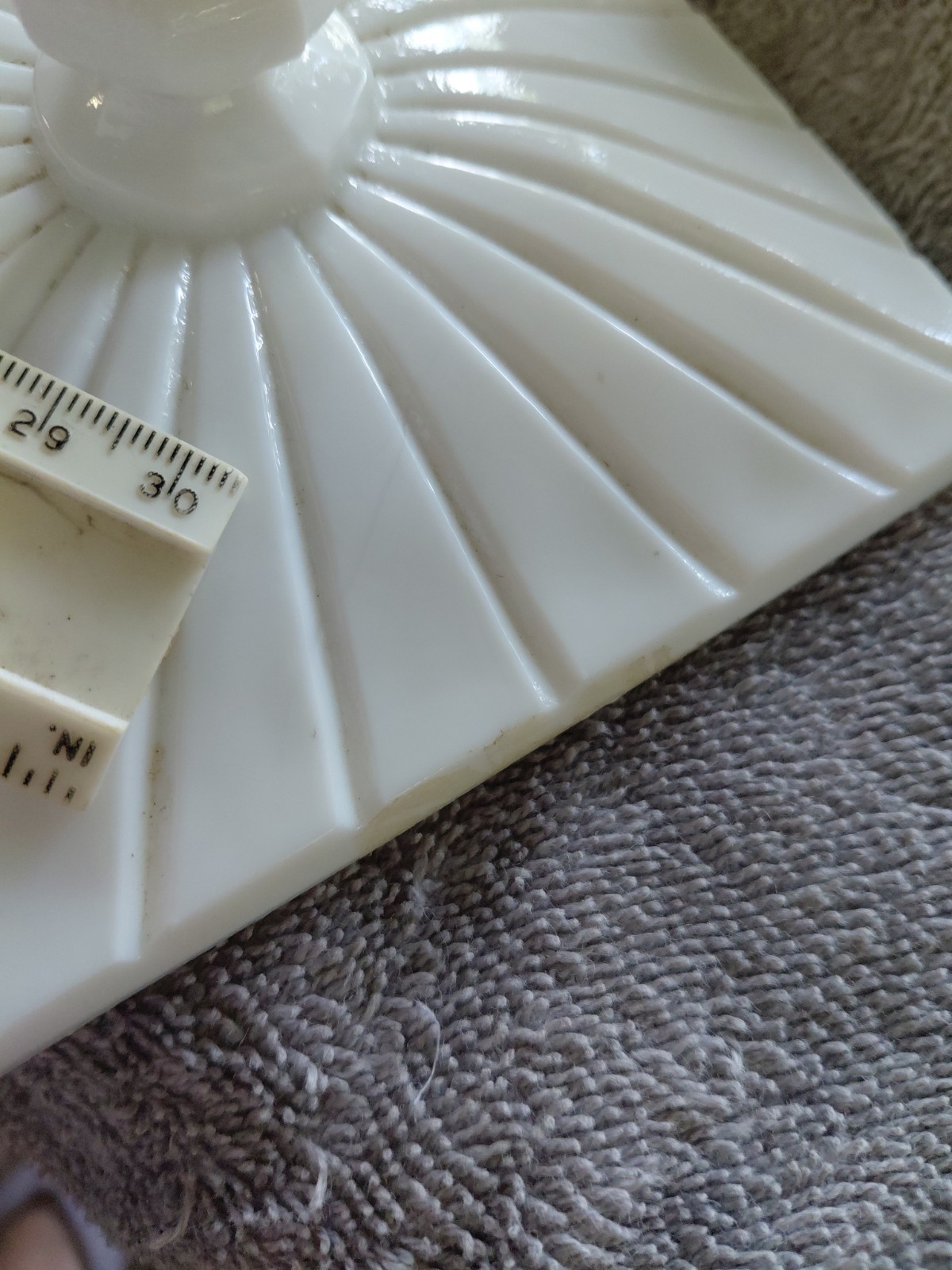 Vtg. Westmoreland Old Quilt Square Ftd. Covered Candy Milk Glass 5″