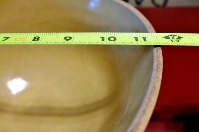 Antique 1920’s McCoy Pottery Yellowware Mixing Bowl Sunrise / Sunburst XL 11.5″