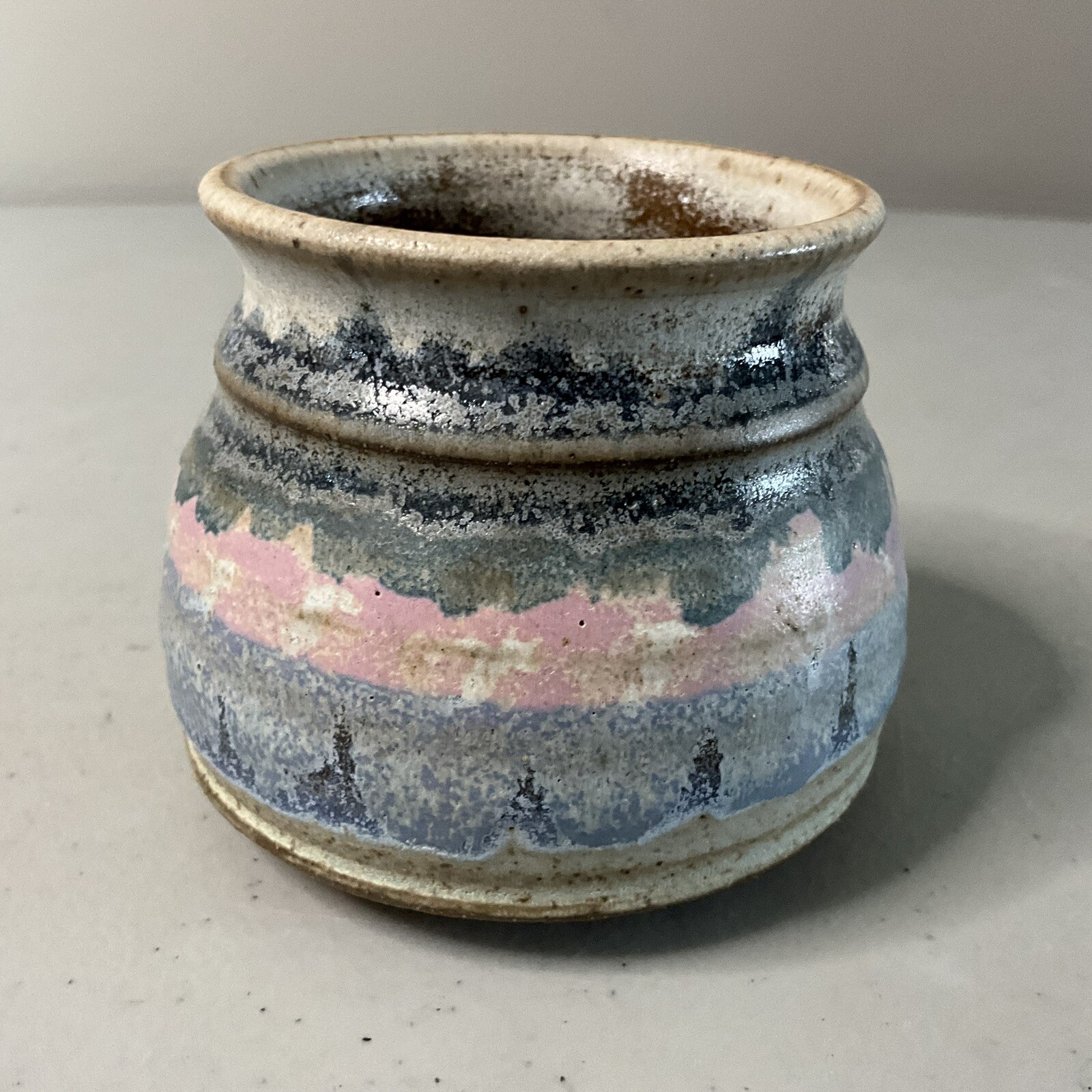 Art Pottery Tea Set 7 Piece Deborah Doran Studio Dundas Ontario Canada Pink Blue
