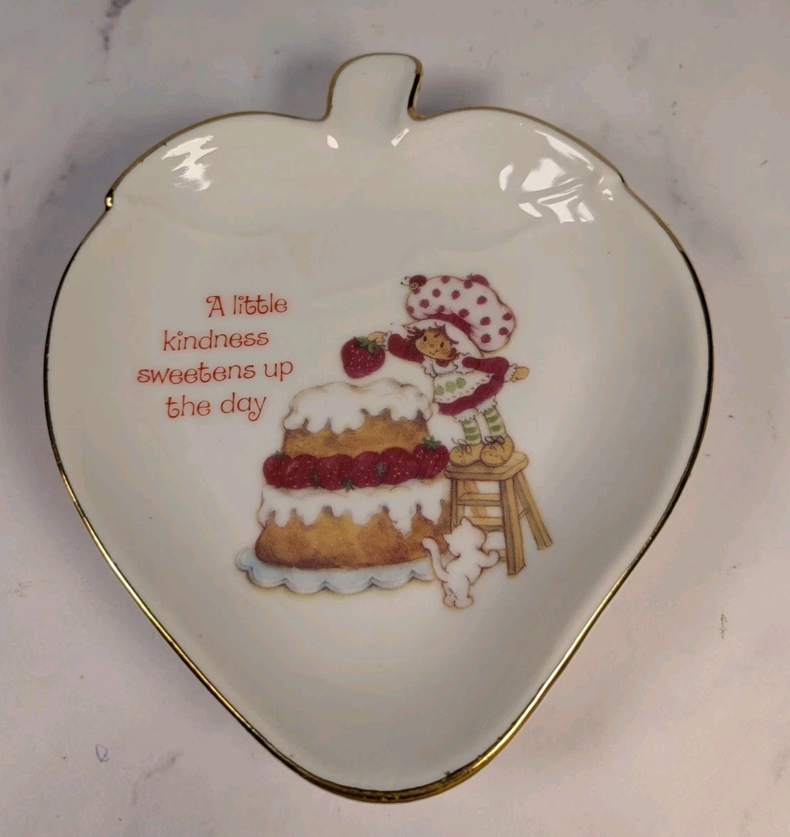 Strawberry Shortcake 1980 Porcelain Trinket Dish Berry Shaped Designer Collectio