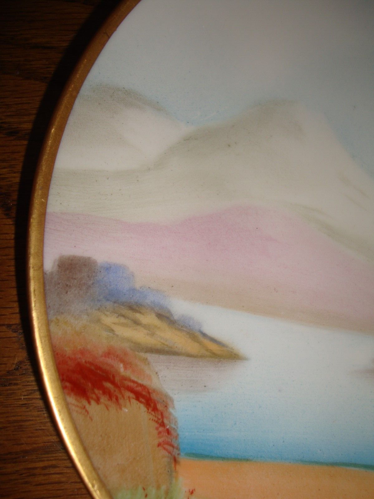 PICKARD HAND PAINTED VELLUM SIGNED “GASPER” PLATE, ITALIAN GARDEN, ROSES, 8 1/2″