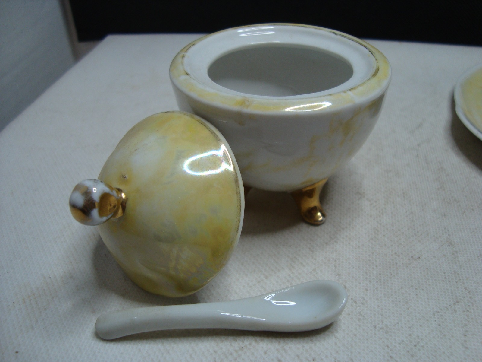 Set of Four Piece Condiment set Lidköpings Art Deco Porcelain, 1938-1939.