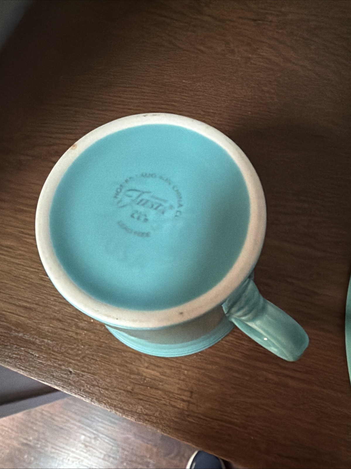 Fiestaware Dinner Plate 10 1/2”-2-Coffee Cup Mug Homer Laughlin O Ring Turquoise