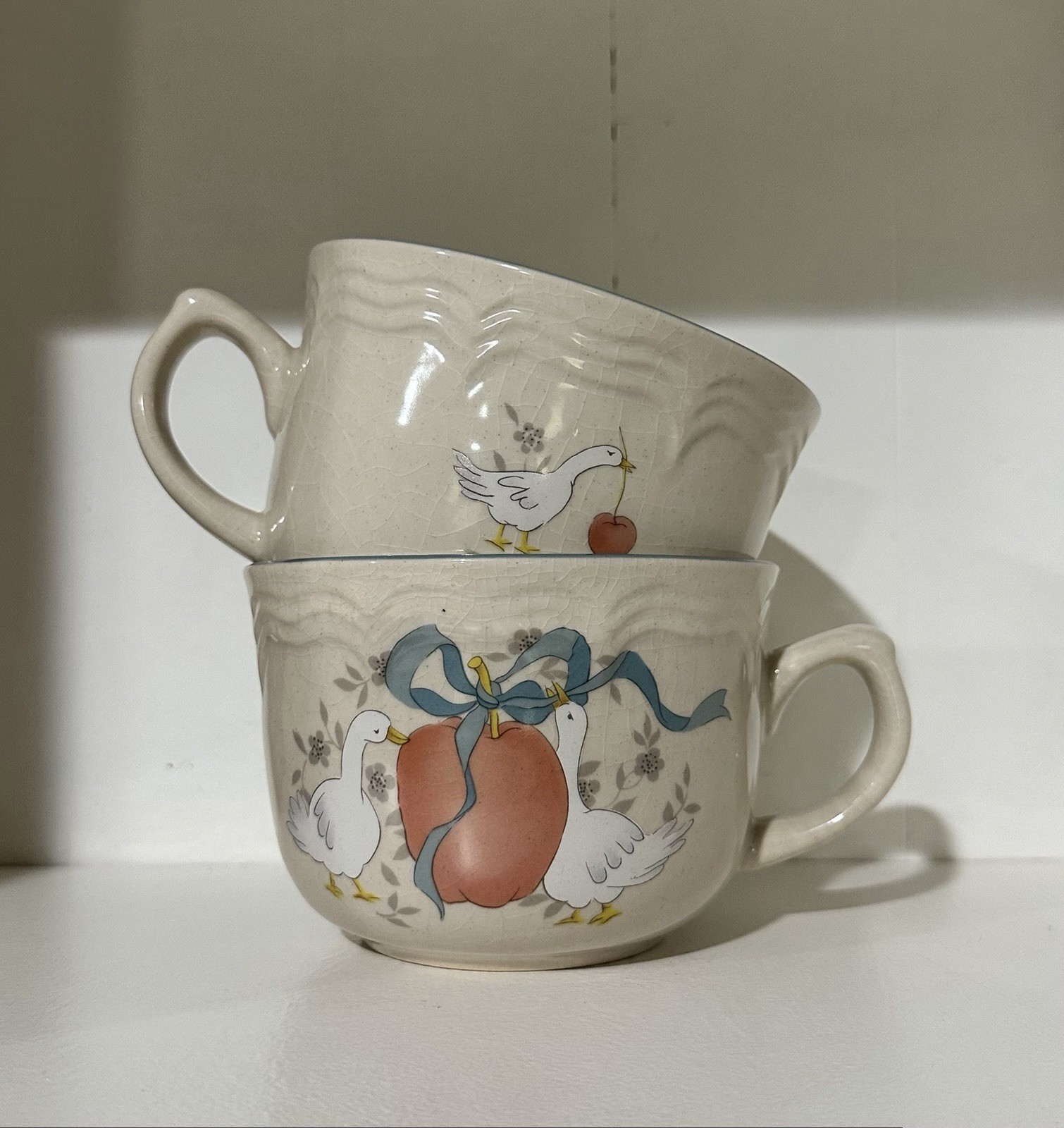 Set of 2 international stoneware marmalade breakfast mugs