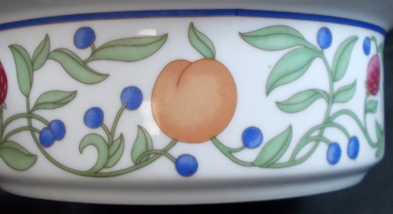 Dansk Fiance Fruits Fruit or Cereal Bowl Made in Thailand Orange Rim