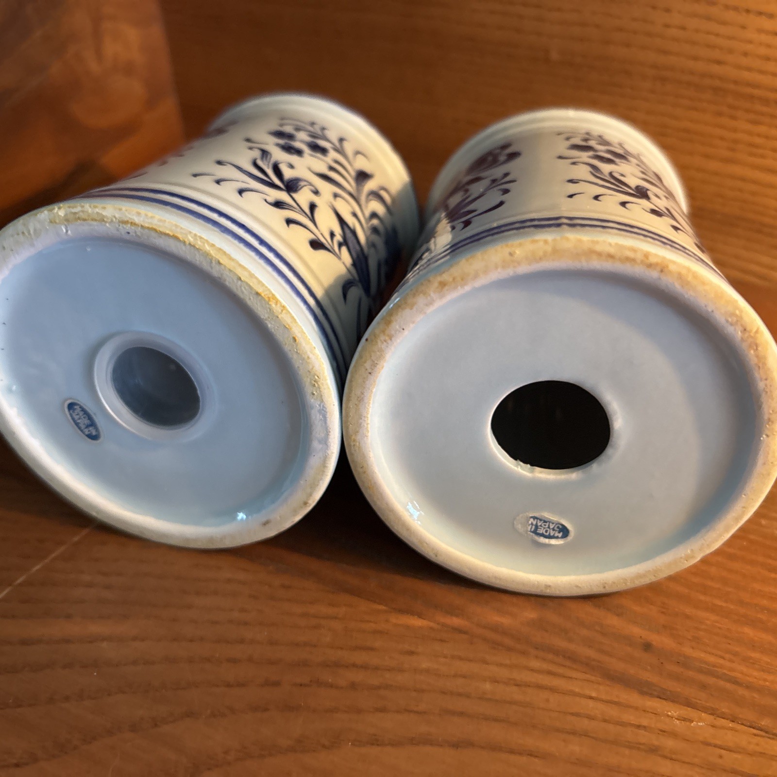 Vintage Blue Danube china Salt & Pepper Shakers 5” high Japan
