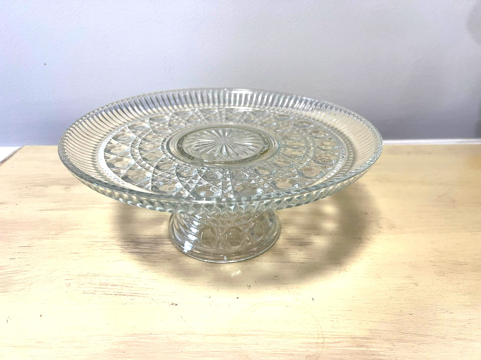 Windsor Cake Plate Footed Vintage by Federal Glass-Clear 11″ Platter