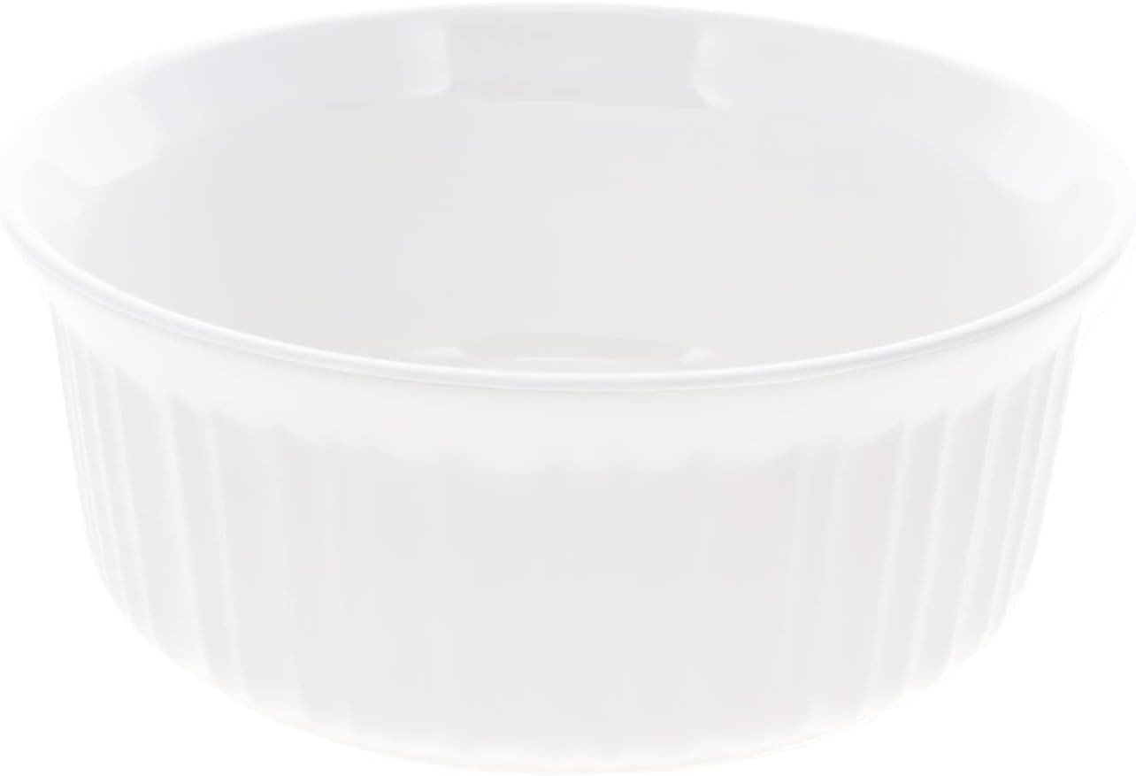 Stylish 1.5QT Round Casserole Dish & Fluted Glass Lid for Gourmet Cooking