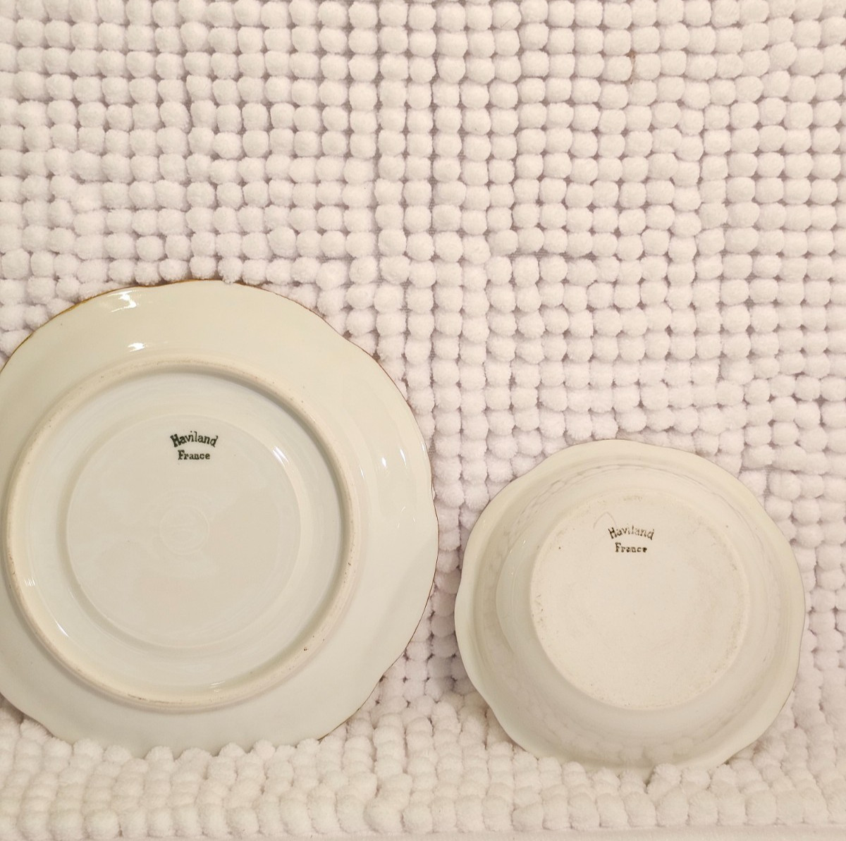 Ramekins, vintage china, set of three (3), Haviland sampler trio