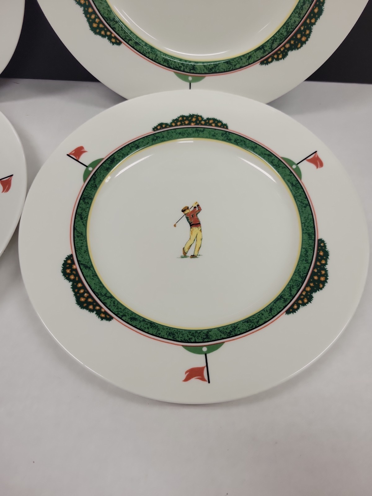 Christopher Stuart Optima Salad Plates Fine China Golf Fairway HK 204 Set Of 4