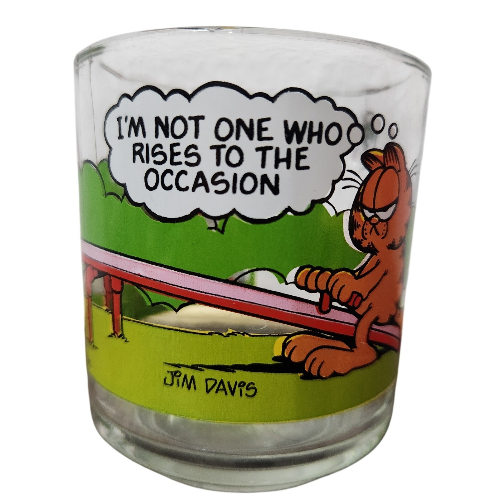 Vintage 1980’s Garfield Clear Glass Coffee Mug Funny