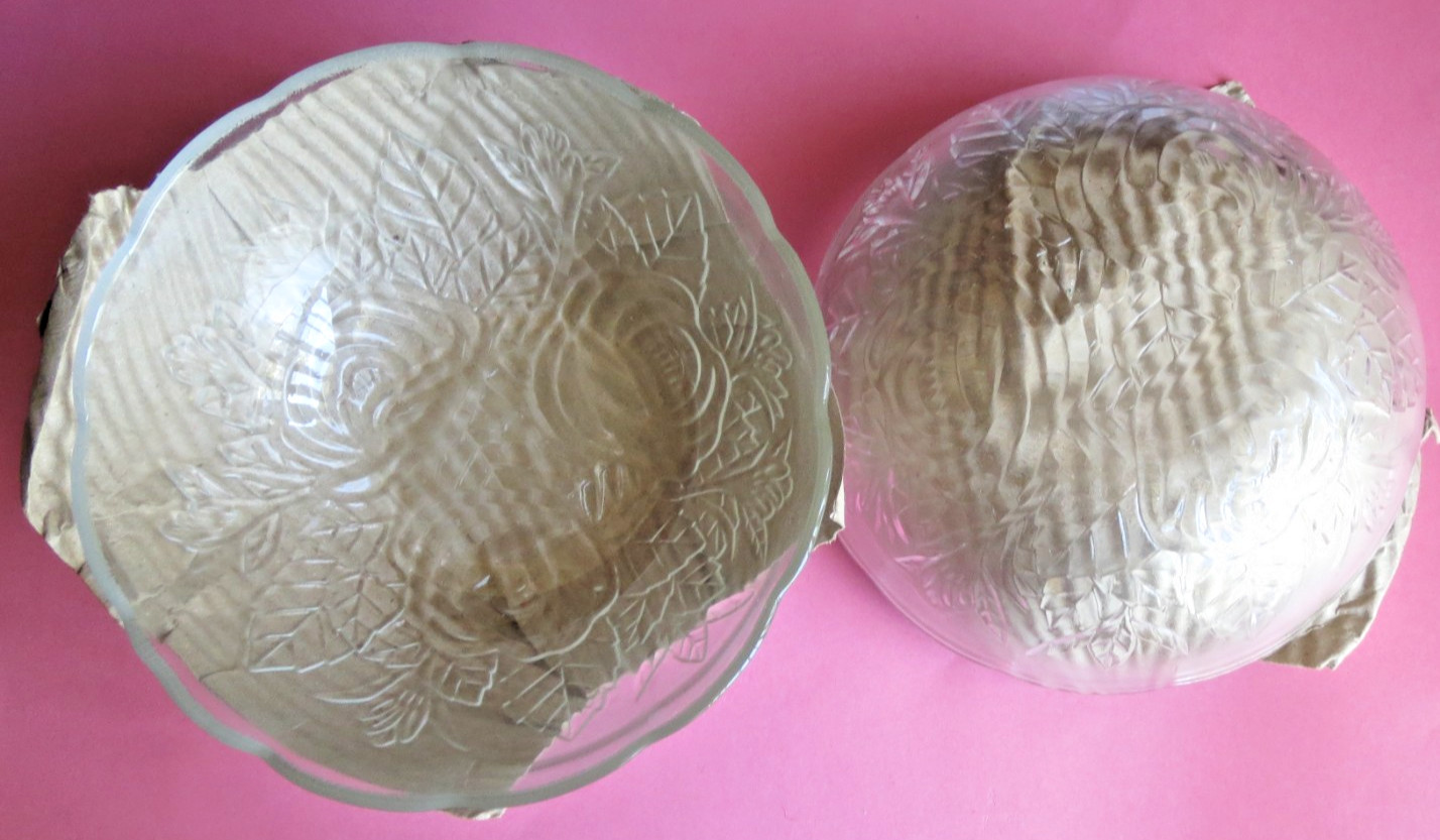 Elegant Dining Glassware Series ~ 4 Piece Glass Dessert Bowl Set ~ Rose ~ 5 inch