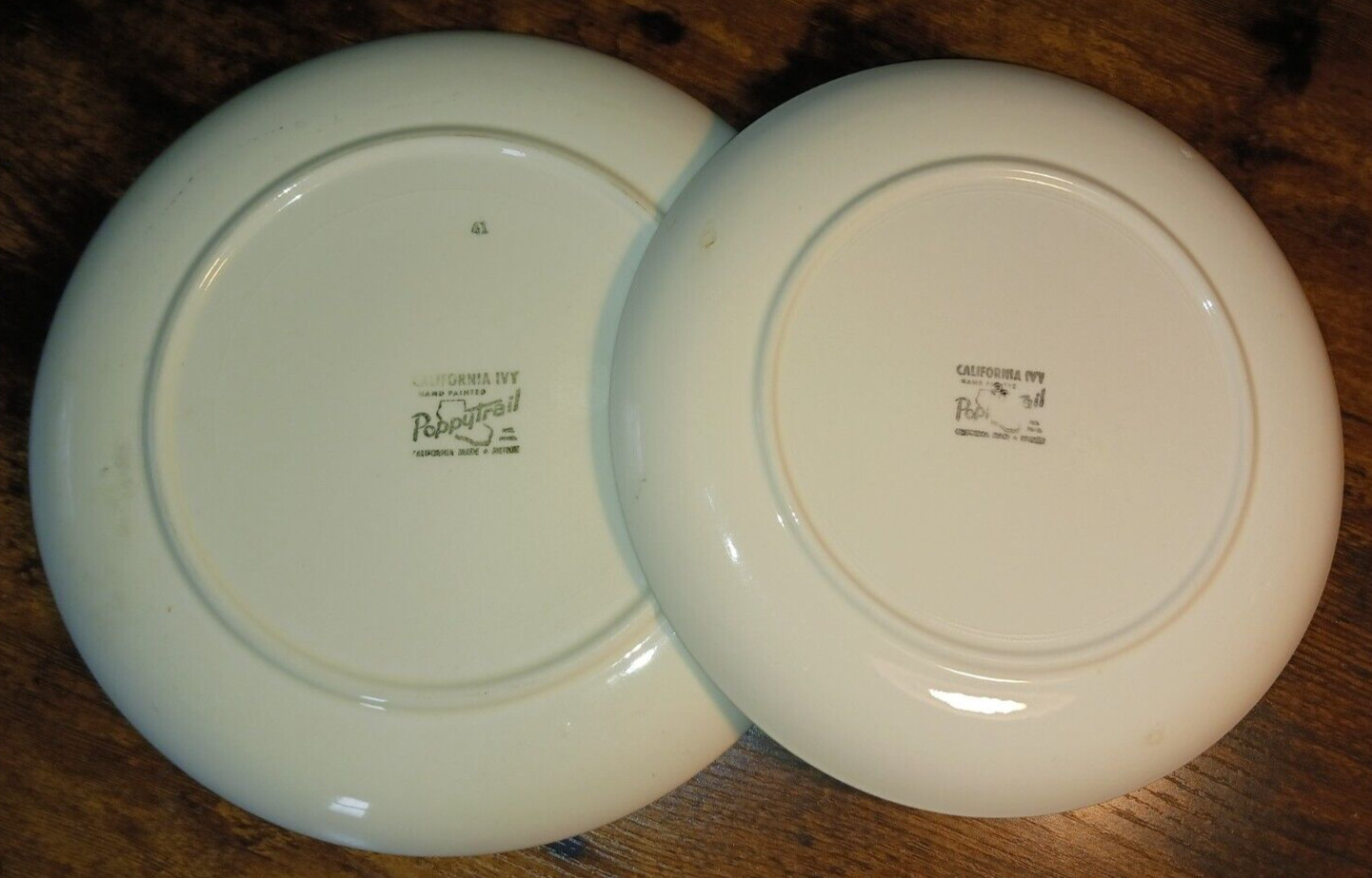 2PC Metlox California Ivy Set 10 3/8″ Dinner Plate & 9 3/8″ Luncheon Plate EUC