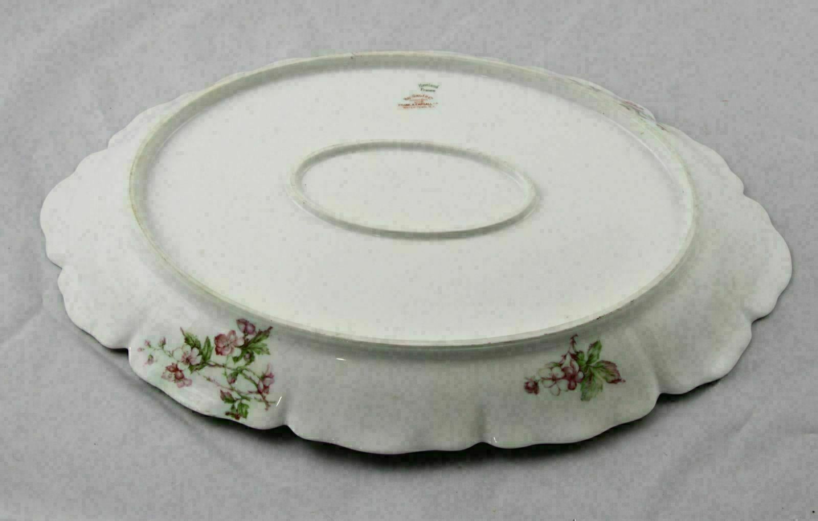 Haviland & Co Limoges Pink Wild Rose Oval Serving Platter 16-1/2″ Schleiger 241