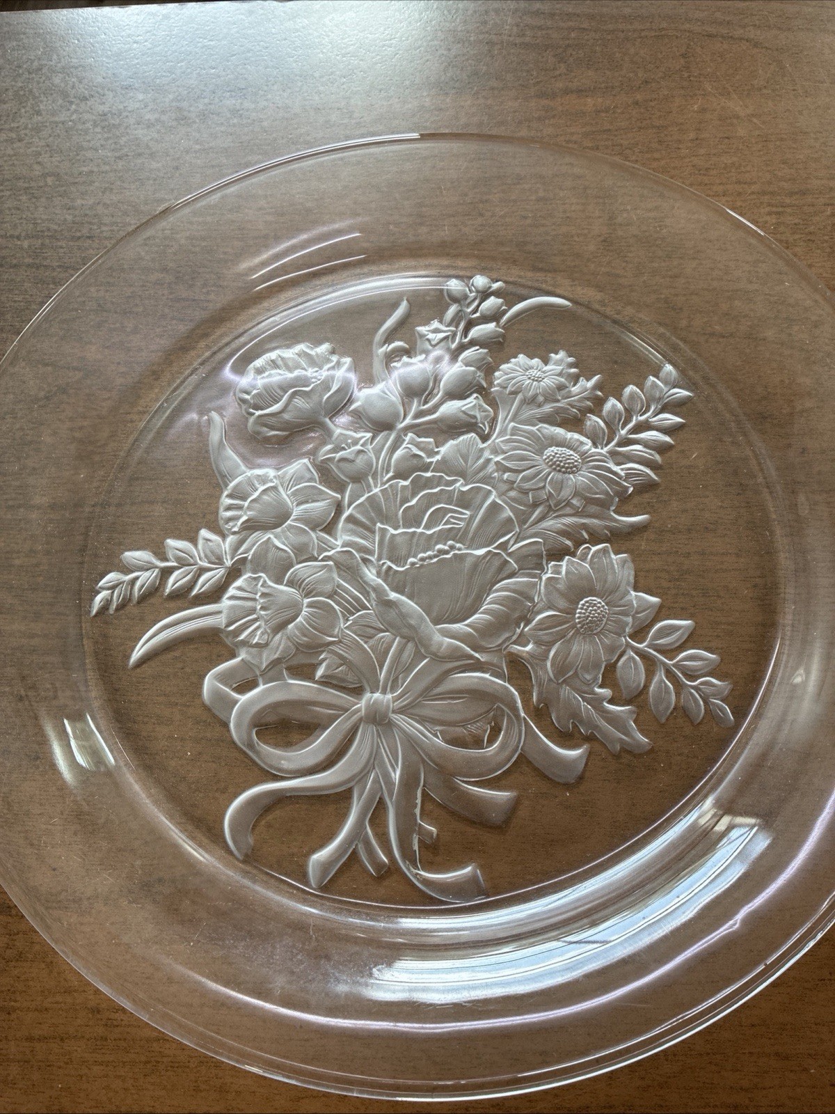 Toscany Collections Crystal 14″ Platter – Etched Floral Design – Rare