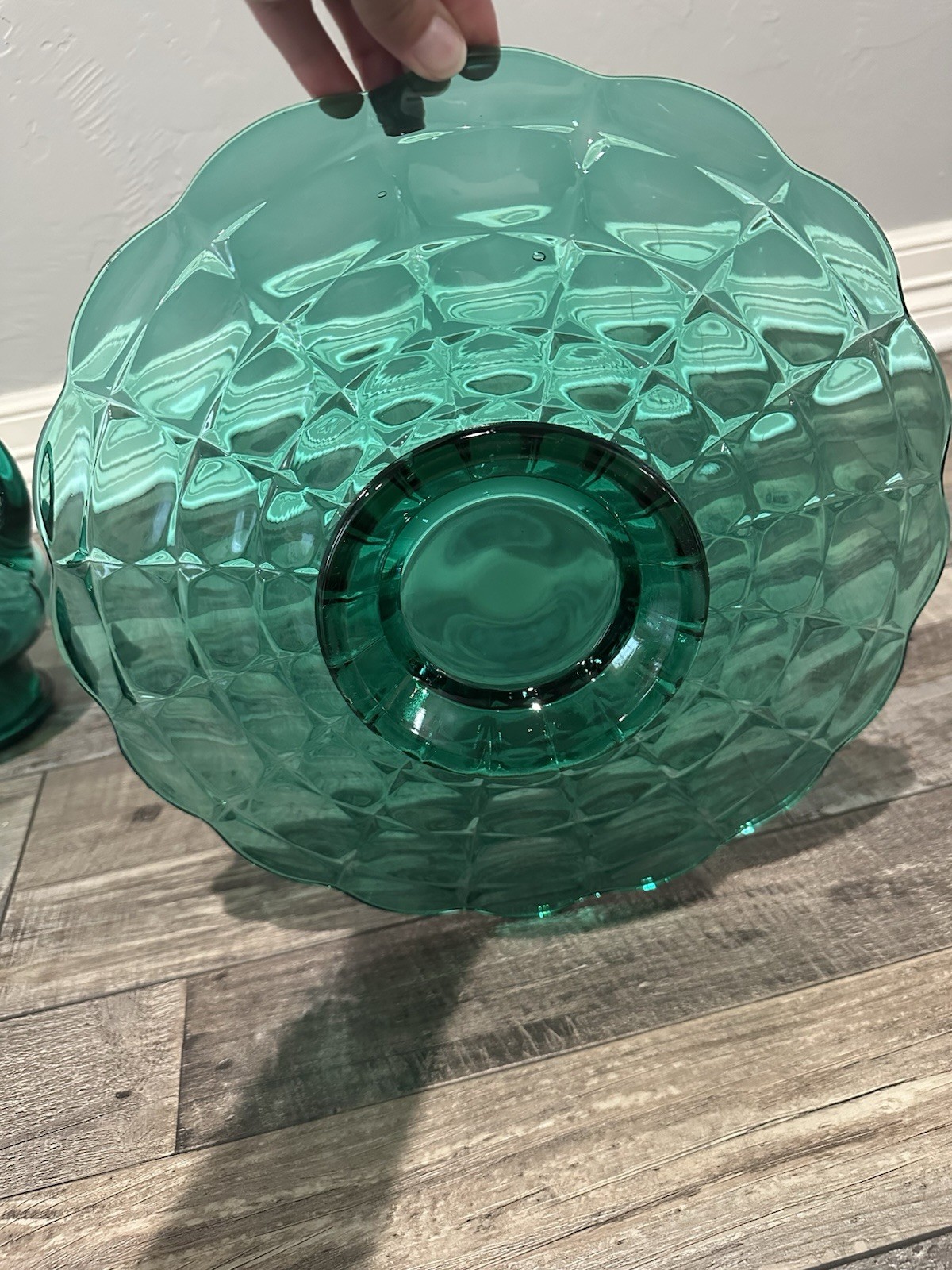 Indiana Glass Company Tiara Exclusives Spruce Green /Simply Teal – RARE 3pc set
