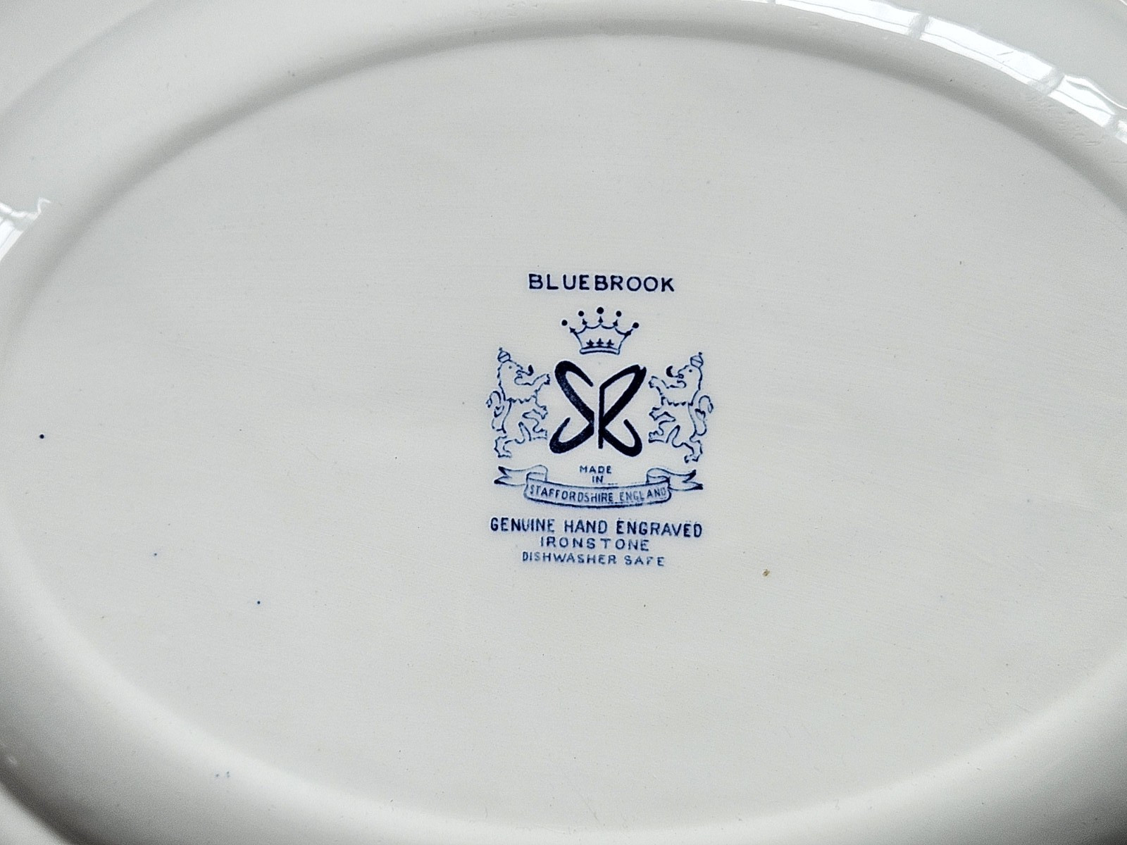 Vintage BLUEBROOK Ironstone Oval Serving Platter 14″ x 11″ Staffordshire England