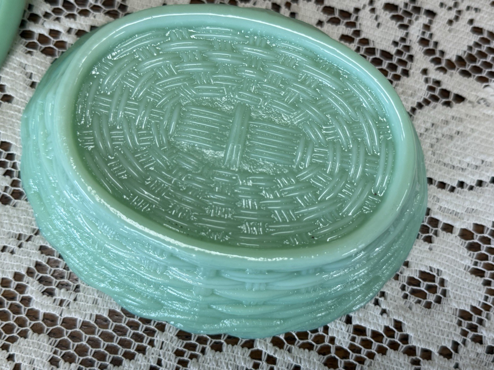Hen on Nest, 6″ Jadeite Glass Covered Dish – Vintage style, New