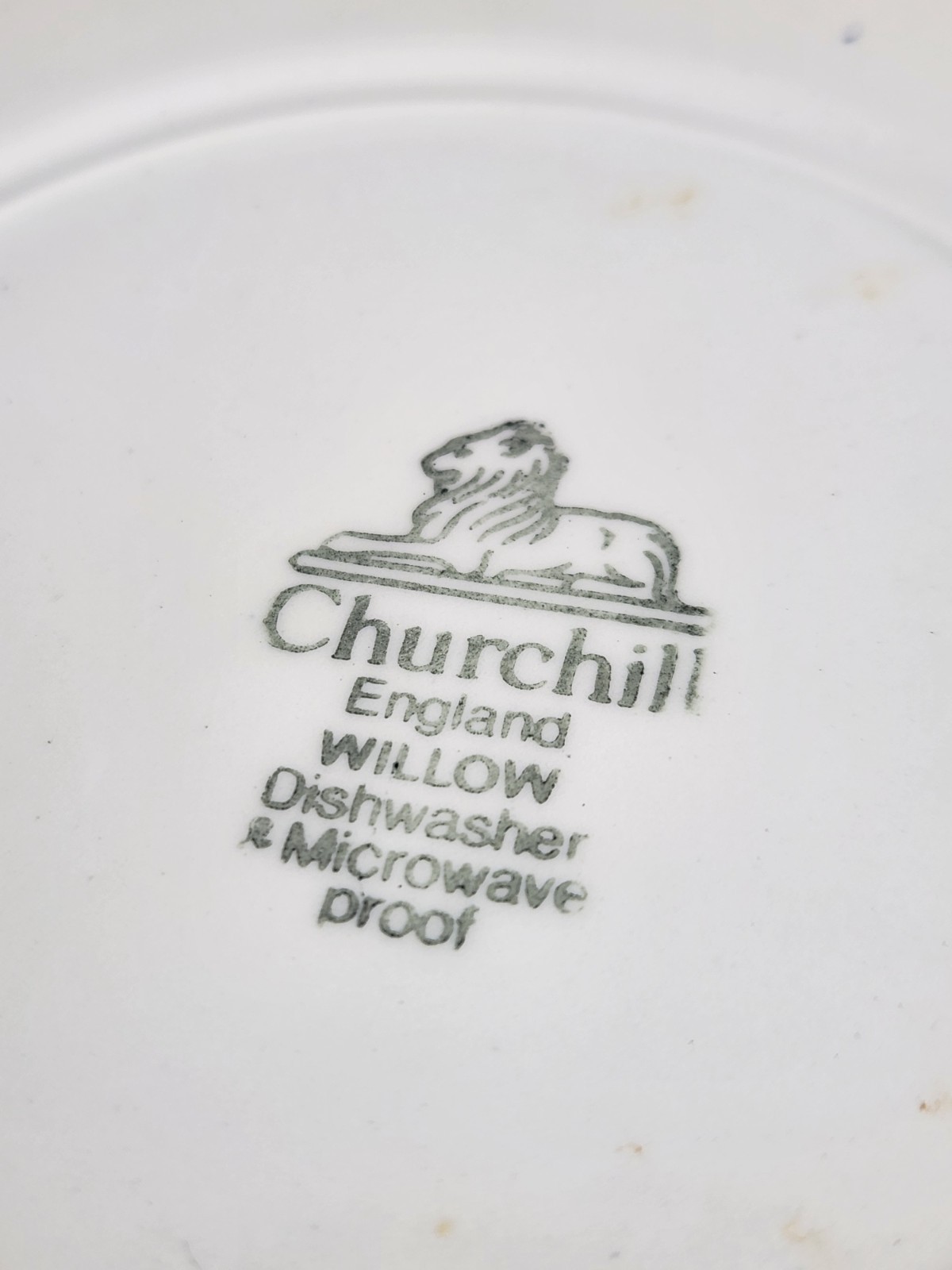 Churchill England Willow Blue Transferware Dinner Plate 10.25″