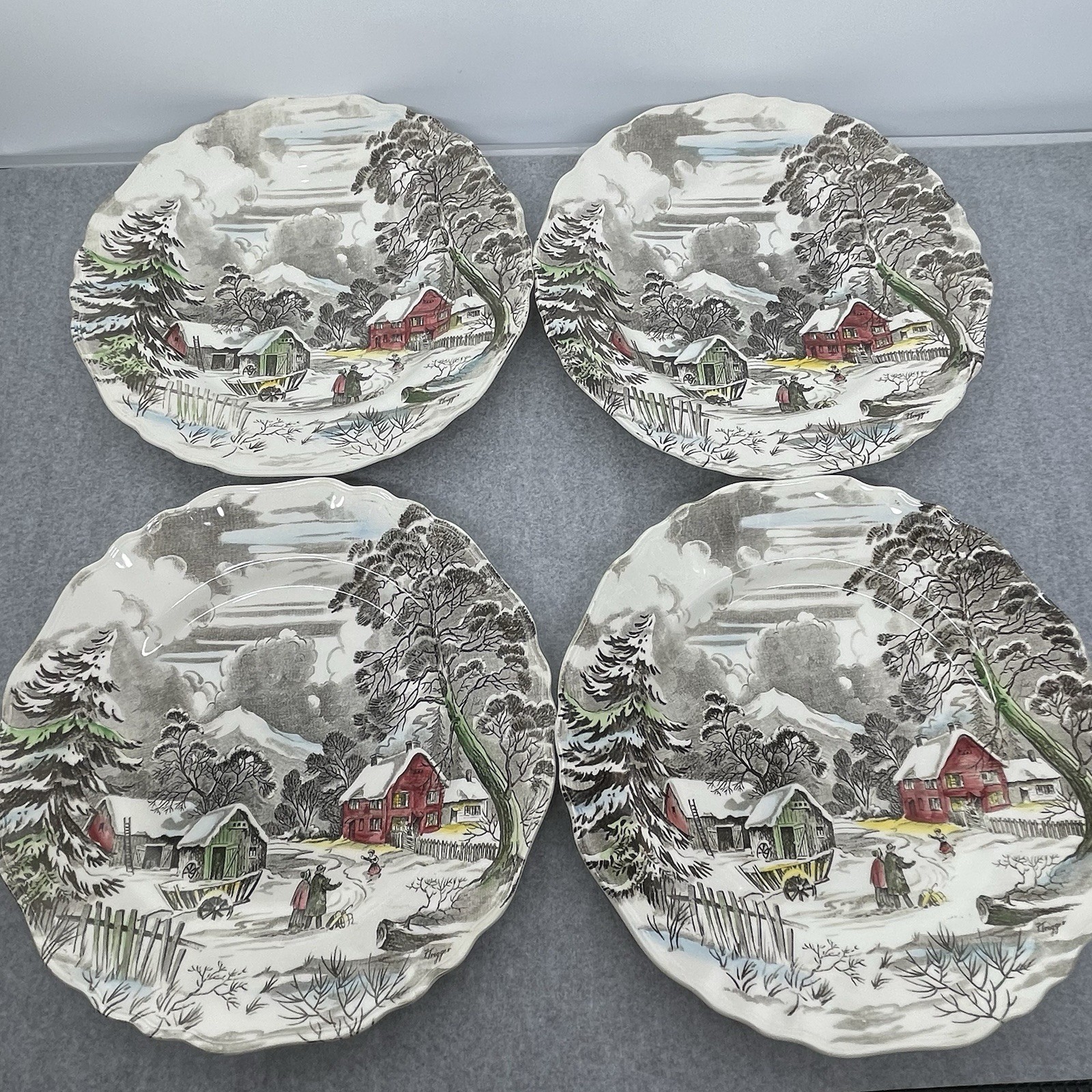 Vintage 1955 J & G Meakin Welcome Home 10” Dinner Plate Set Of 4 England Retired