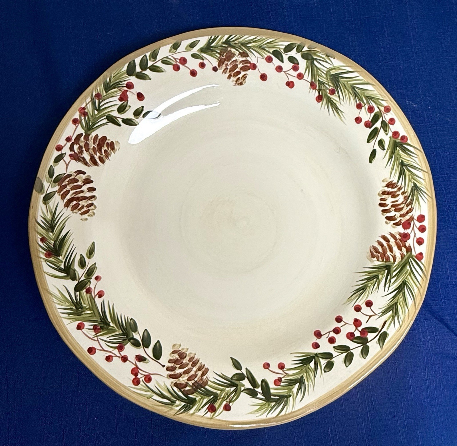 Pine & Berries Serving Chop Platter Plate 13″ Target Home Holiday Christmas READ