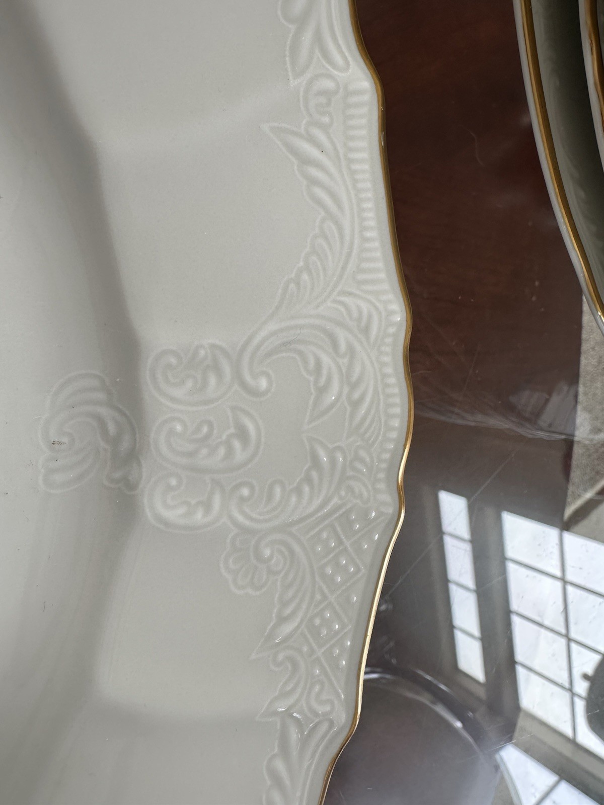 Formalities Baum Bros Bernadotte Ivory 12″ White Gold Dinner Charger Plate 4pc.