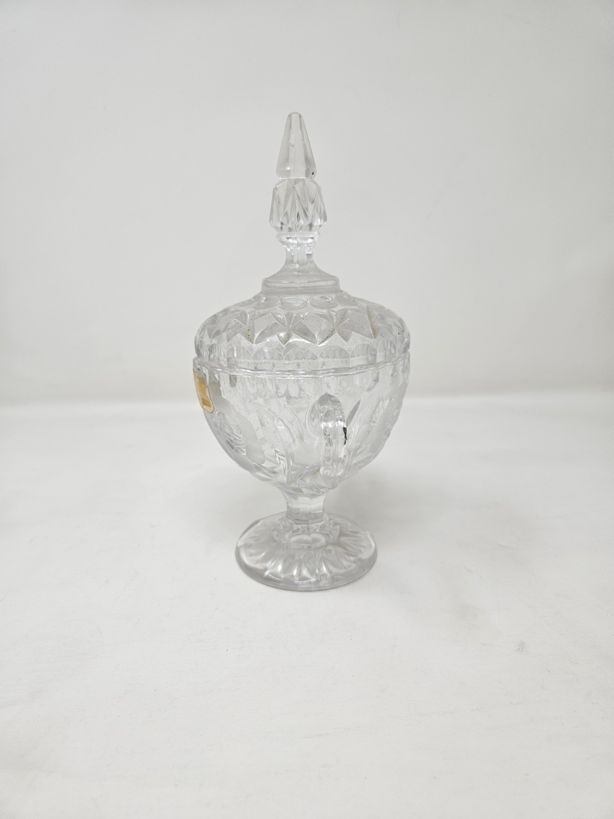 Vintage Italian Hand-Cut Lead Crystal Lidded Candy Dish
