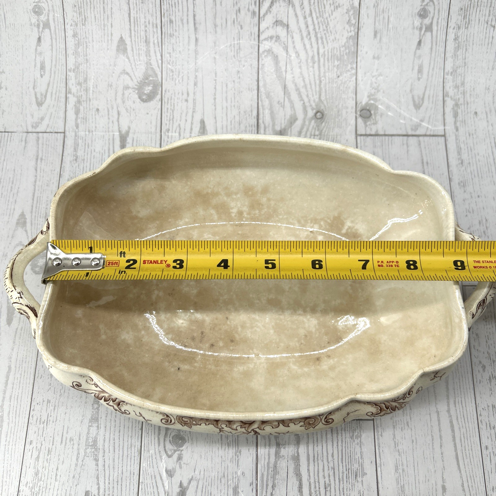 Antique 1800’s Brown Transferware Lidded Vegetable Dish Harvard H&CoC England