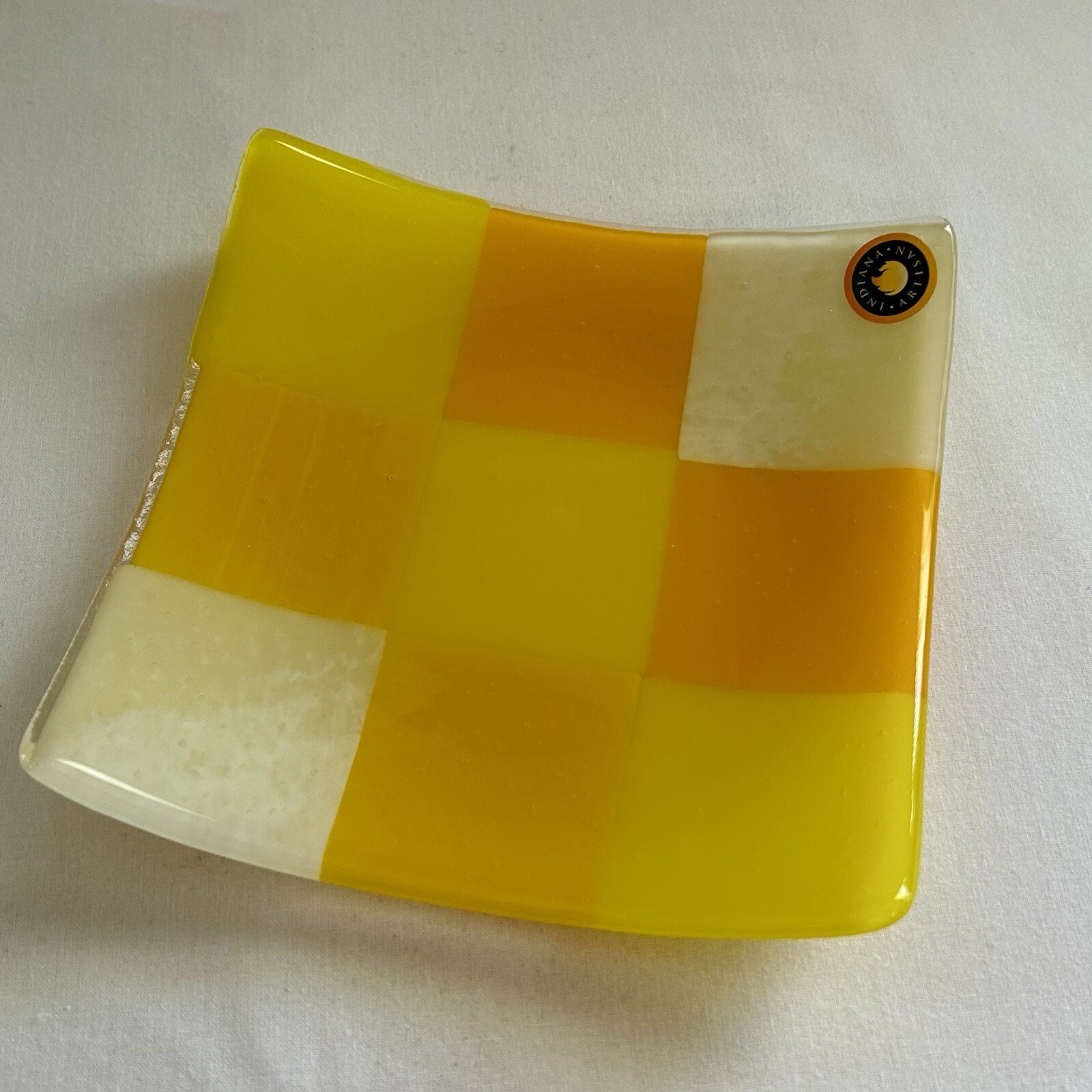 Indiana Artisan Art Glass Dish by Anna Chalos McAleese Hand Signed