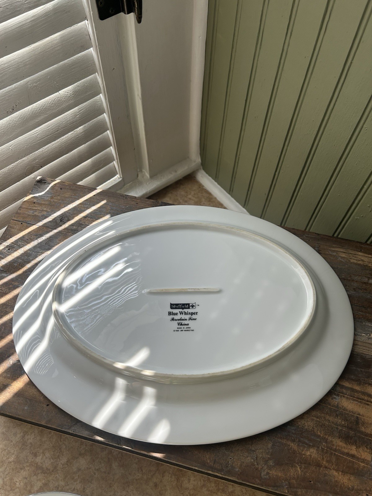 Sheffield “Blue Whisper” porcelain fine china oval platter And Bowl