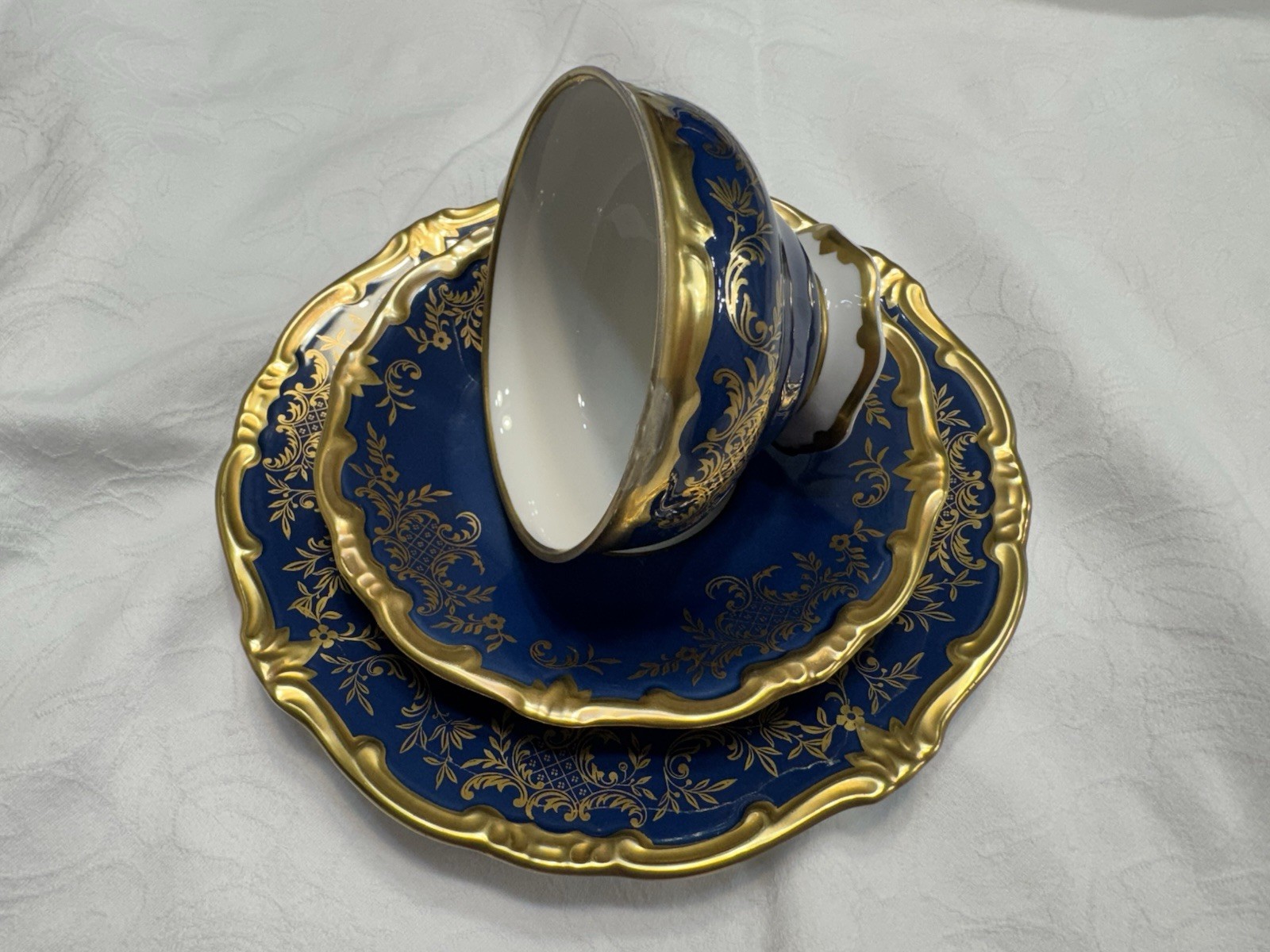 Weimar “Katharina” Trio Tea Set, Blue, Germany 1950-1959