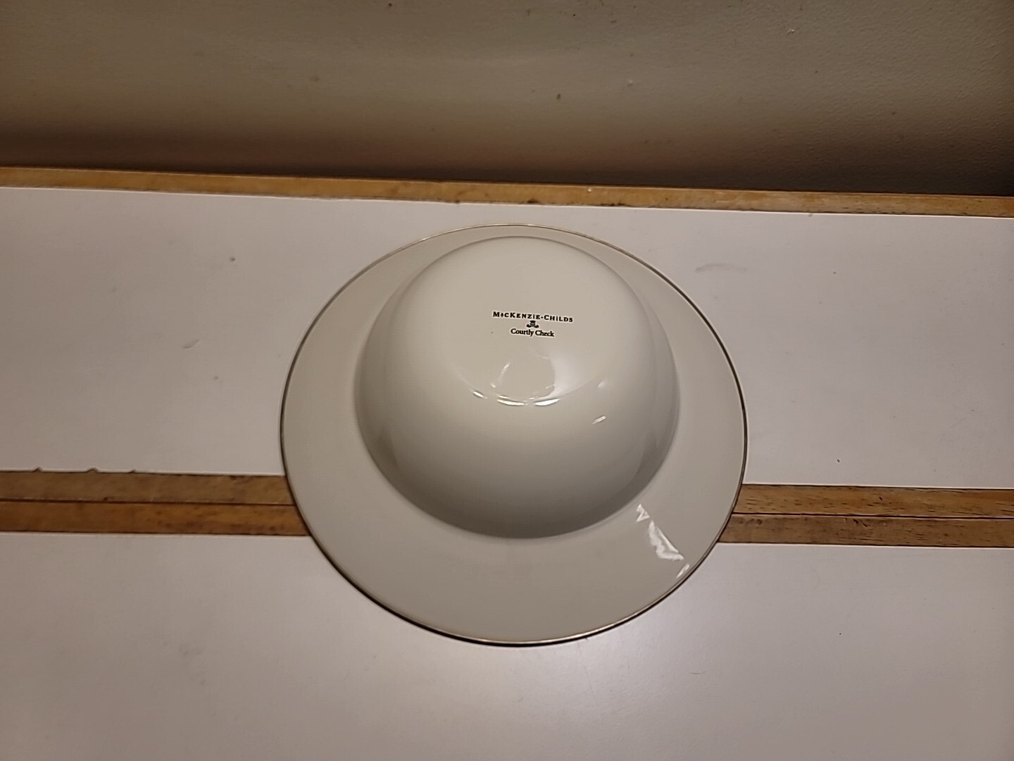 HTF MacKenzie-Childs Courtly Check Large/Deep Snack Dip Bowl EUC!