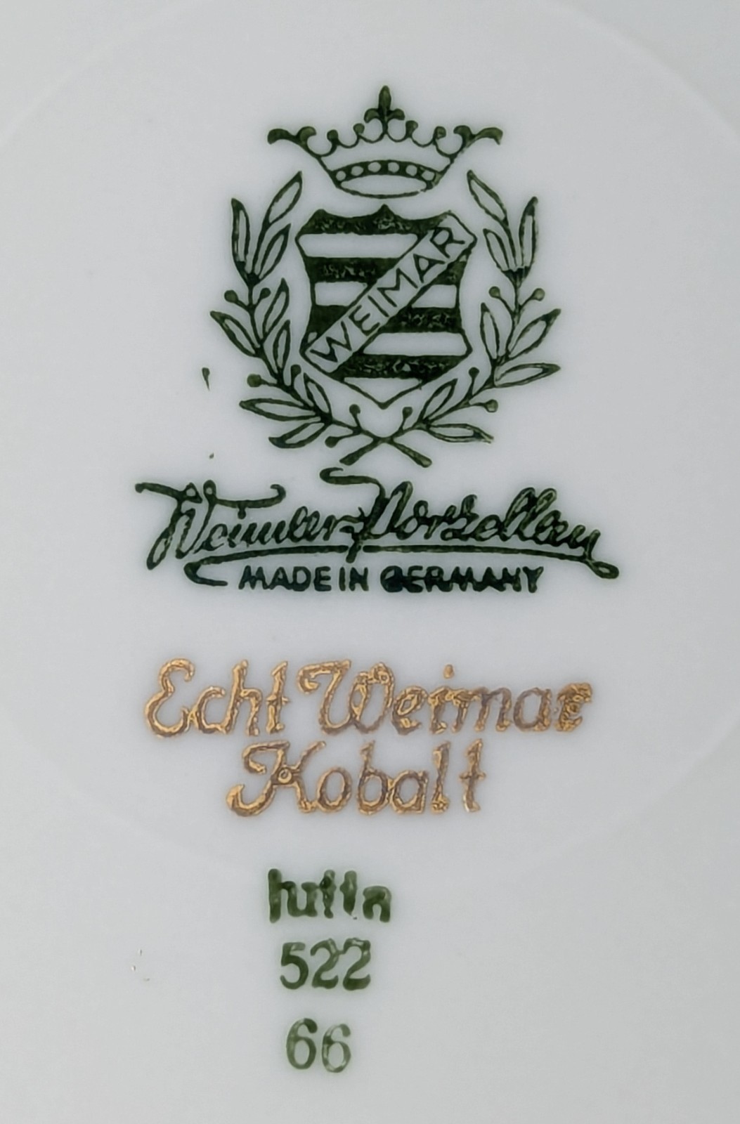 Weimar Porzellan Jutta Echt Kobalt 12.5″ Decorative Plate 522/66 – Gold Gilt