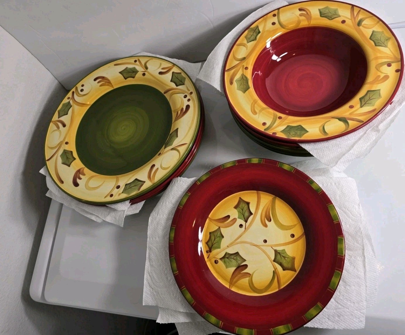 12 Pc Set Demdaco Crimson Berries 2005 Deb Hrabik Design Stoneware