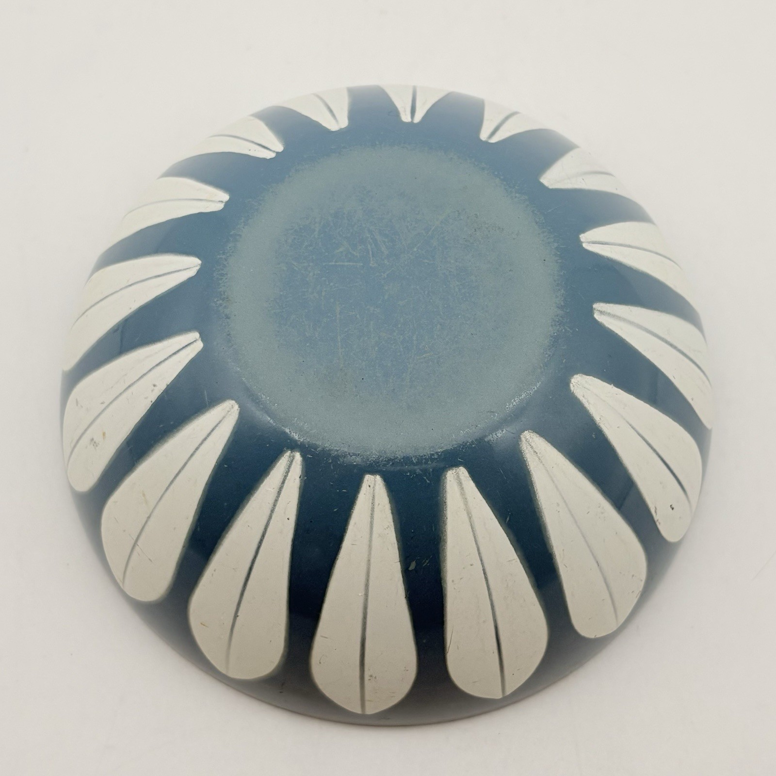 3 Vintage Cathrineholm Teal Blue Lotus Bowls From Norway 5.5 Inches Wide