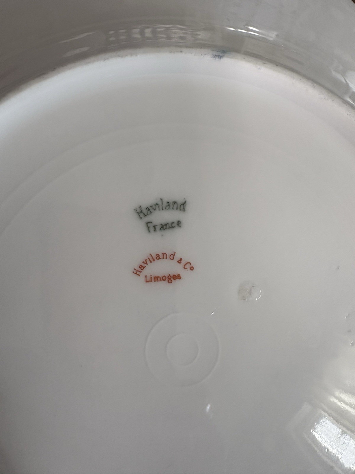 Set 2 Haviland France Limoges Plates Roses One Plate Has Small Chip See Picture