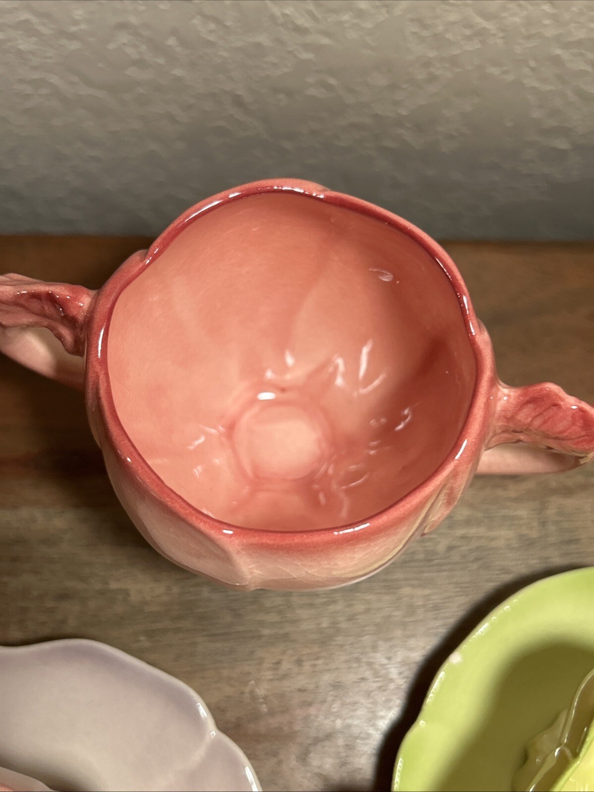 Pastel Colored Teacups And Saucers Set Of 7 Plus Sugar And Creamer