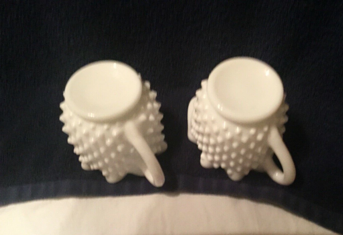 Vintage Fenton Hobnail White Milk Glass Star Sugar Bowl & Creamer #3906 Lovely