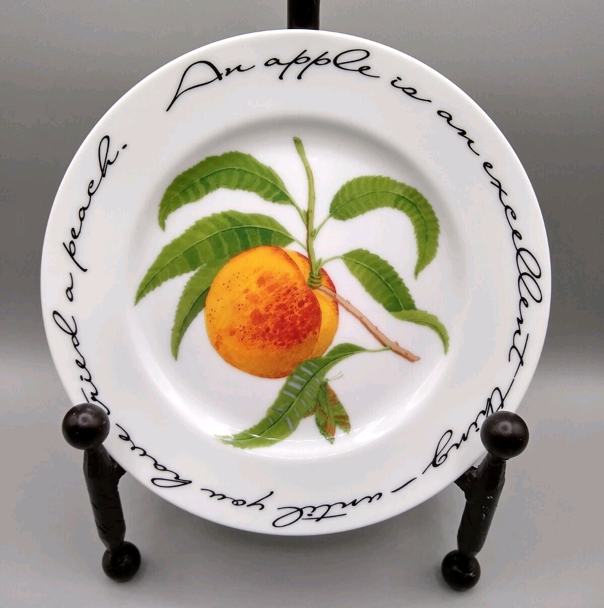 Williams Sonoma salad dessert Plates set of 3 Orchard Suite cherry peach plum
