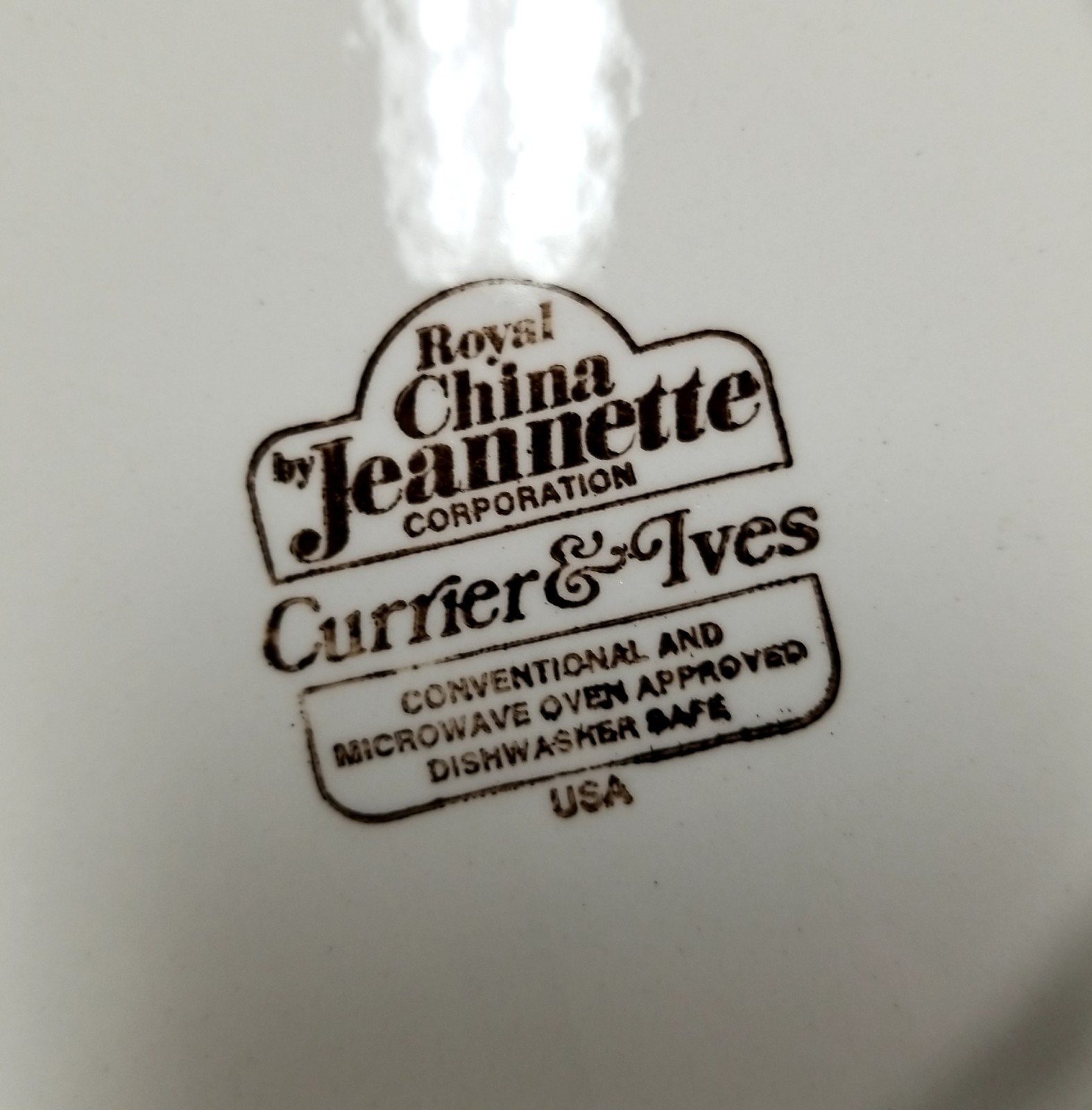 4 Replacement Royal China Jeannette Co Currier & Ives Blue Transferware Plates