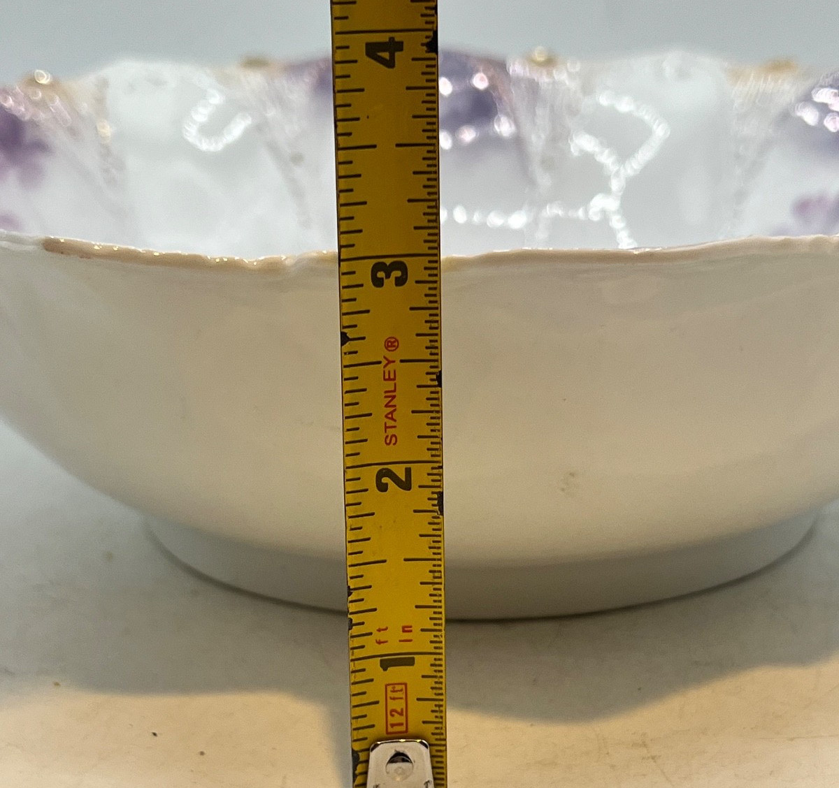 Antique Large RS PRUSSIA Bowl Scallop Edge Super Thin 10 3/4”
