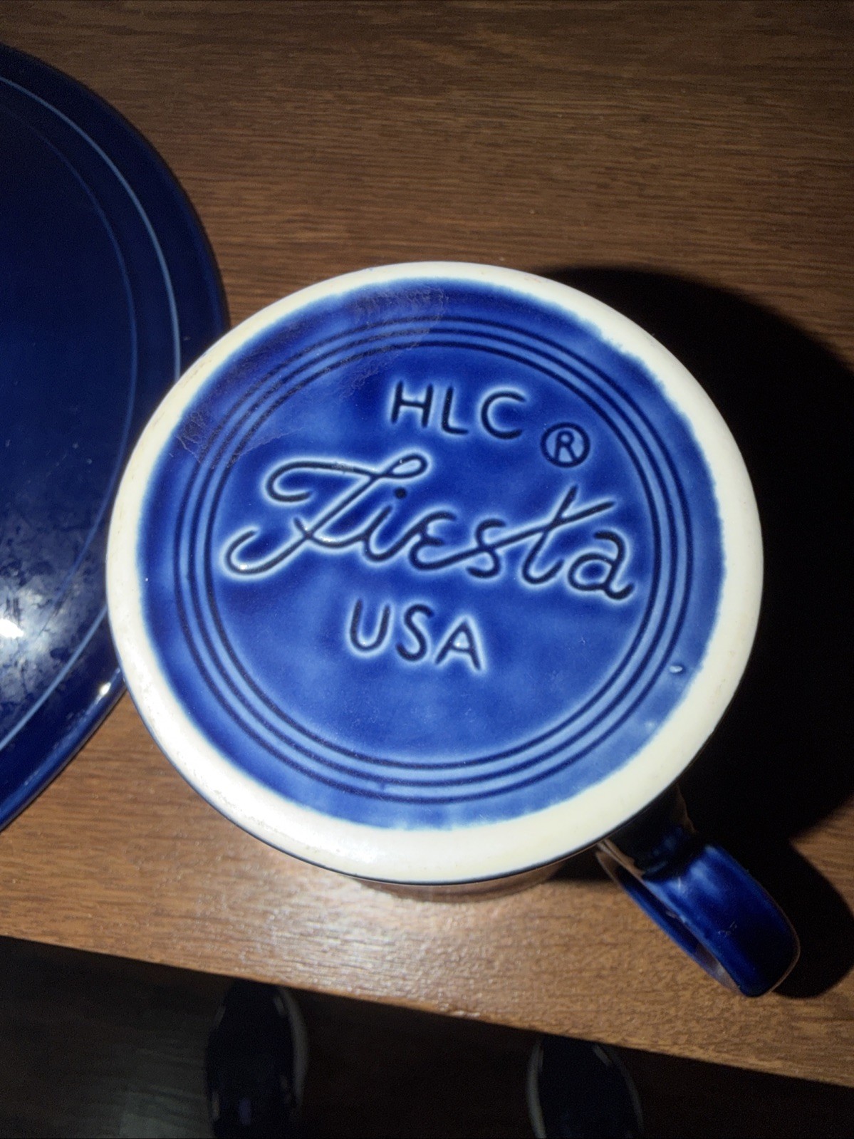 FIESTAWARE Dark Cobalt Blue 10 1/2” Plate &Coffee Mug, Cup HLC USA