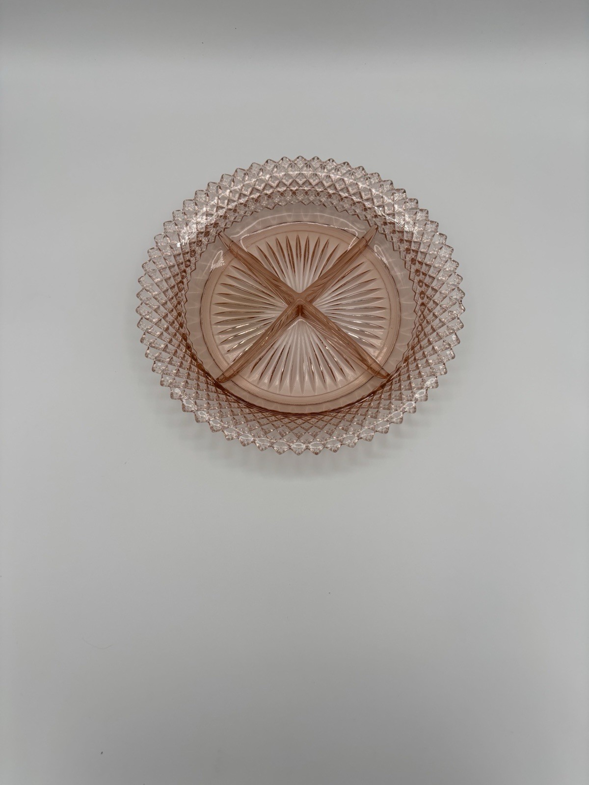 Vintage Anchor Hocking Miss America Pink Depression Glass 4 Divided Relish Tray