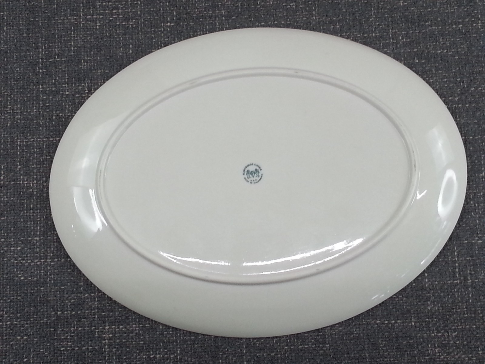 2pc Flintridge China Continental White Round Oval Serving Platter