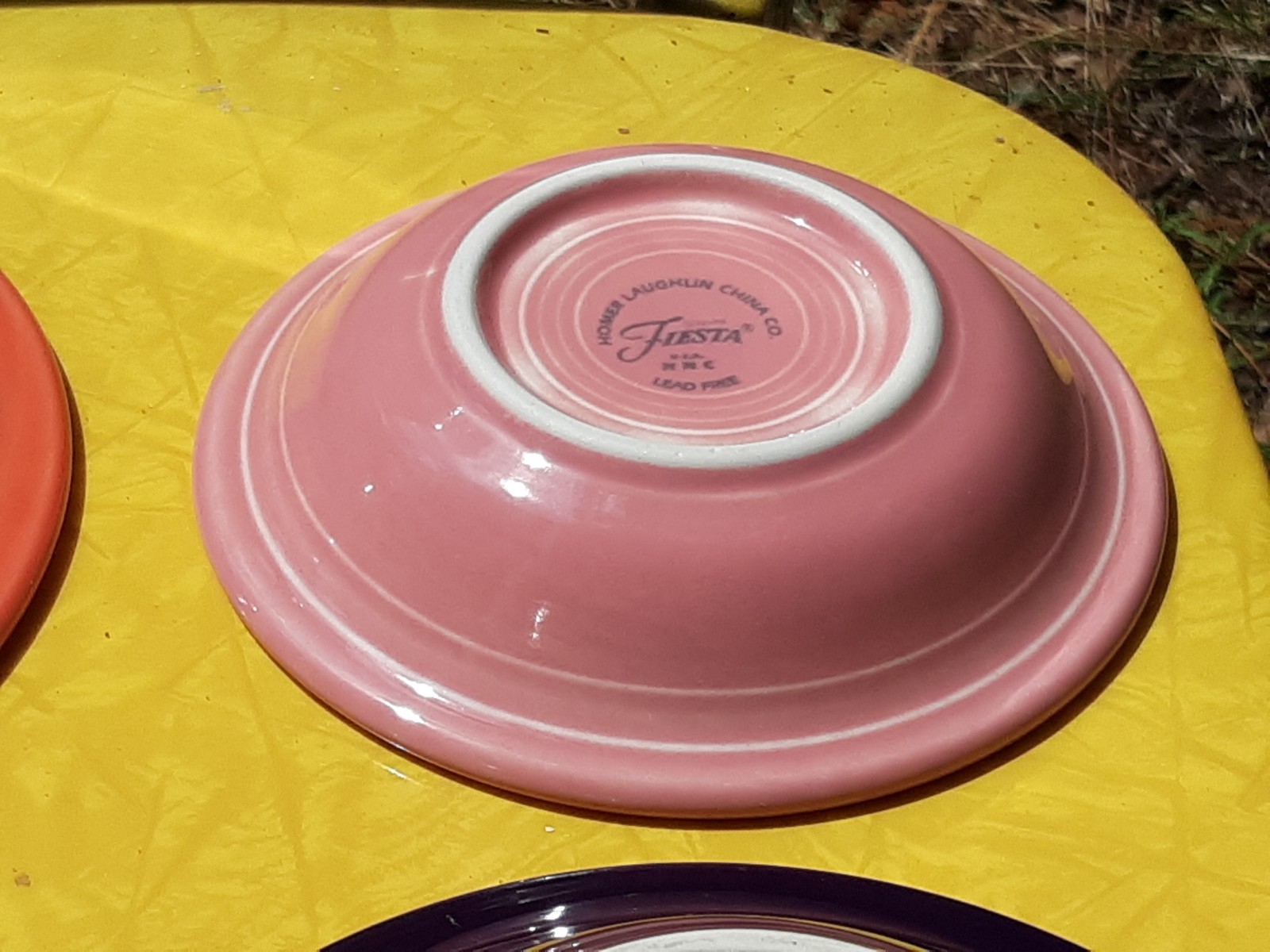 Fiesta Bowls 2 – 6 1/2″ 2- 5 1/4″ In Purple, Green,Orange And Light Pink
