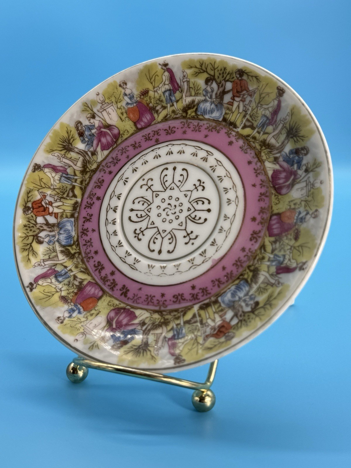 VINTAGE Royal Vienna Saucer 1455 Courting Scene Porcelain Decorative Dish!