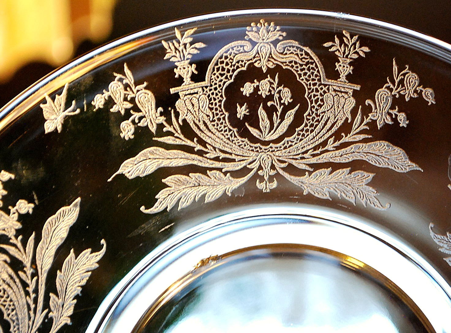 Vtg Set 10 LA FLEURE YELLOW 7.25″ Glass Lunch Plates Deco 1920 TIFFIN FRANCISCAN
