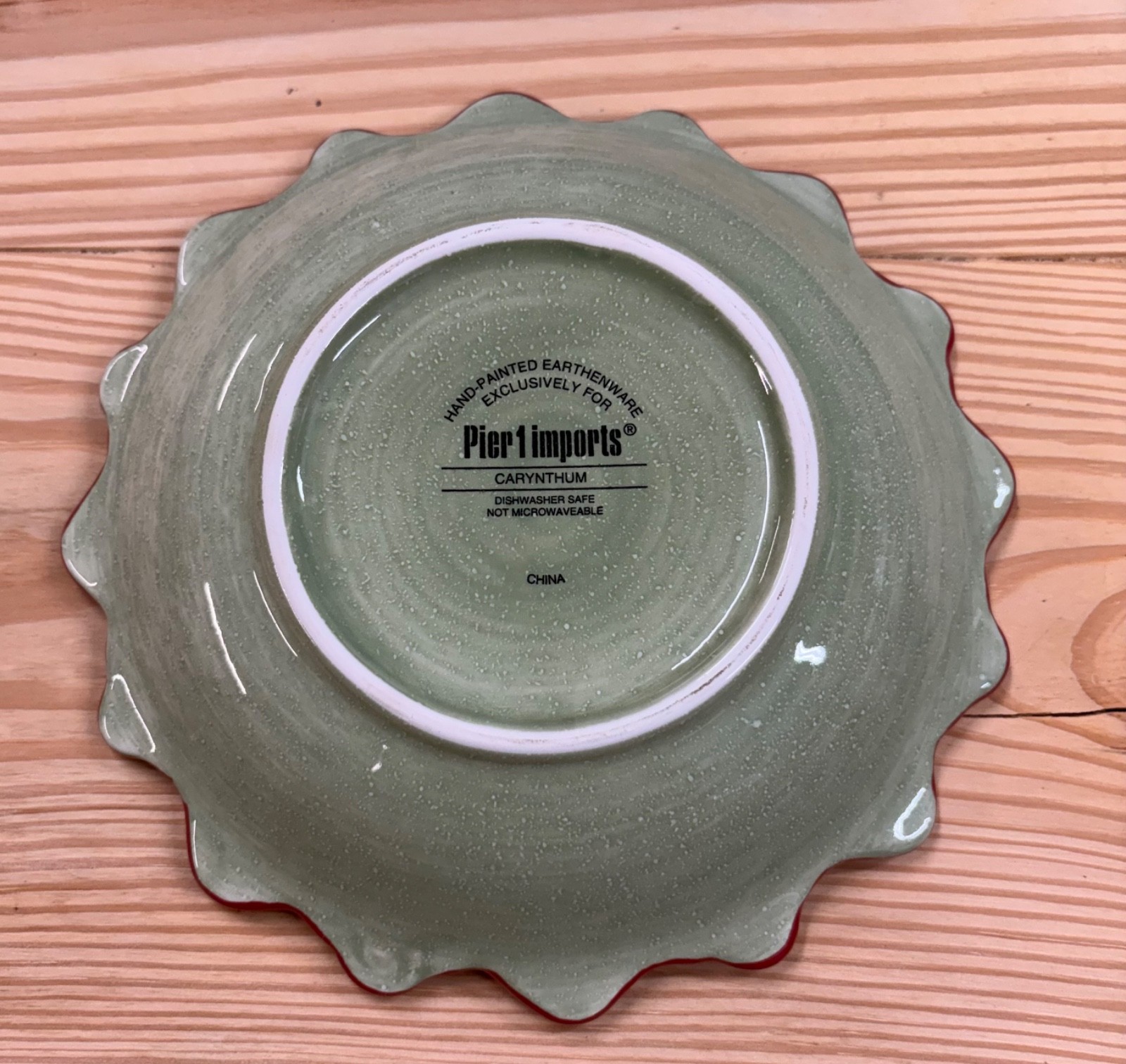 Pier 1 Imports Set Of 6 Carynthum Pattern Hand Painted Salad Plates 8″ Retired