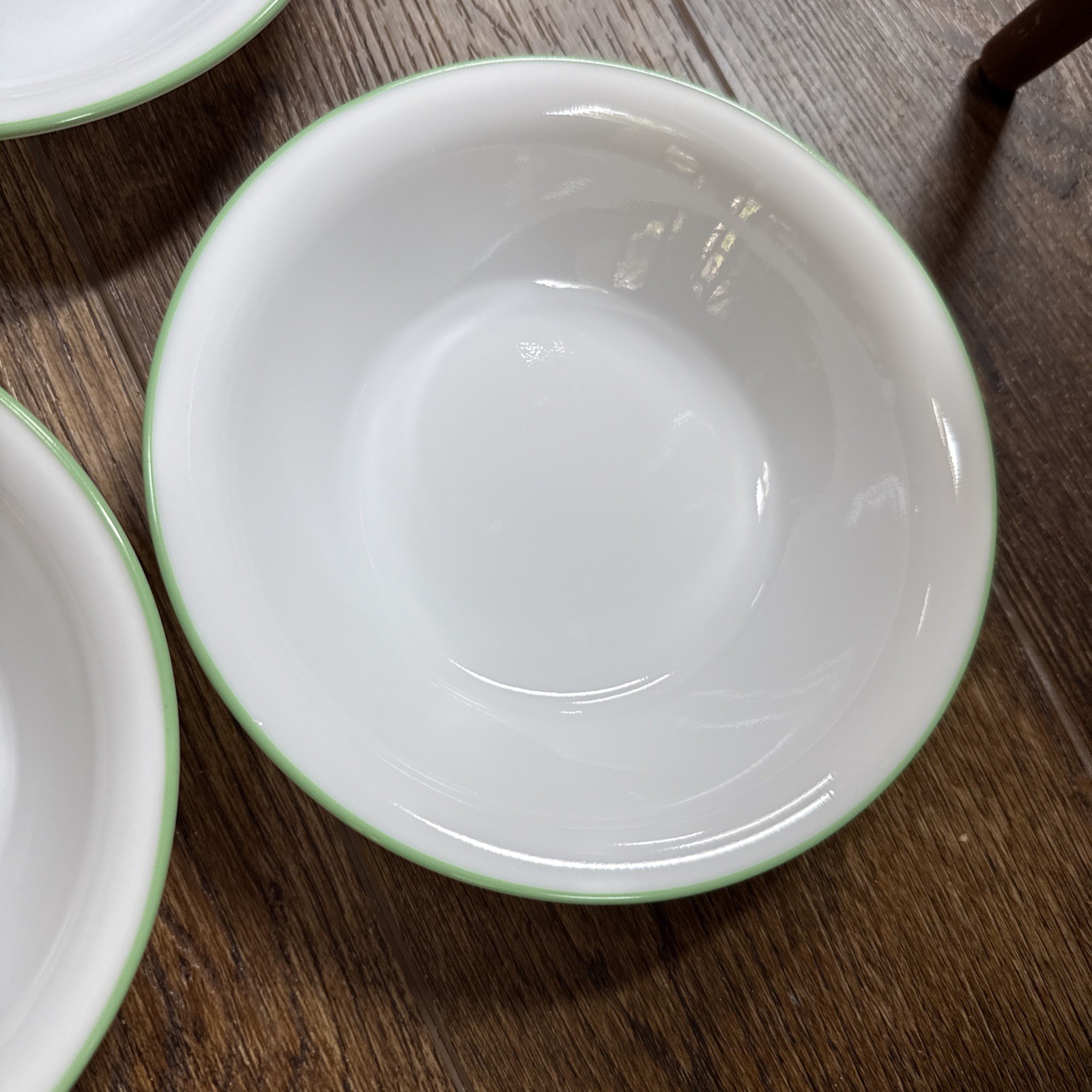 Corelle Spring Blossom Garden Ivy Green Rim Bowls 7.25″ Soup Cereal Set of 7