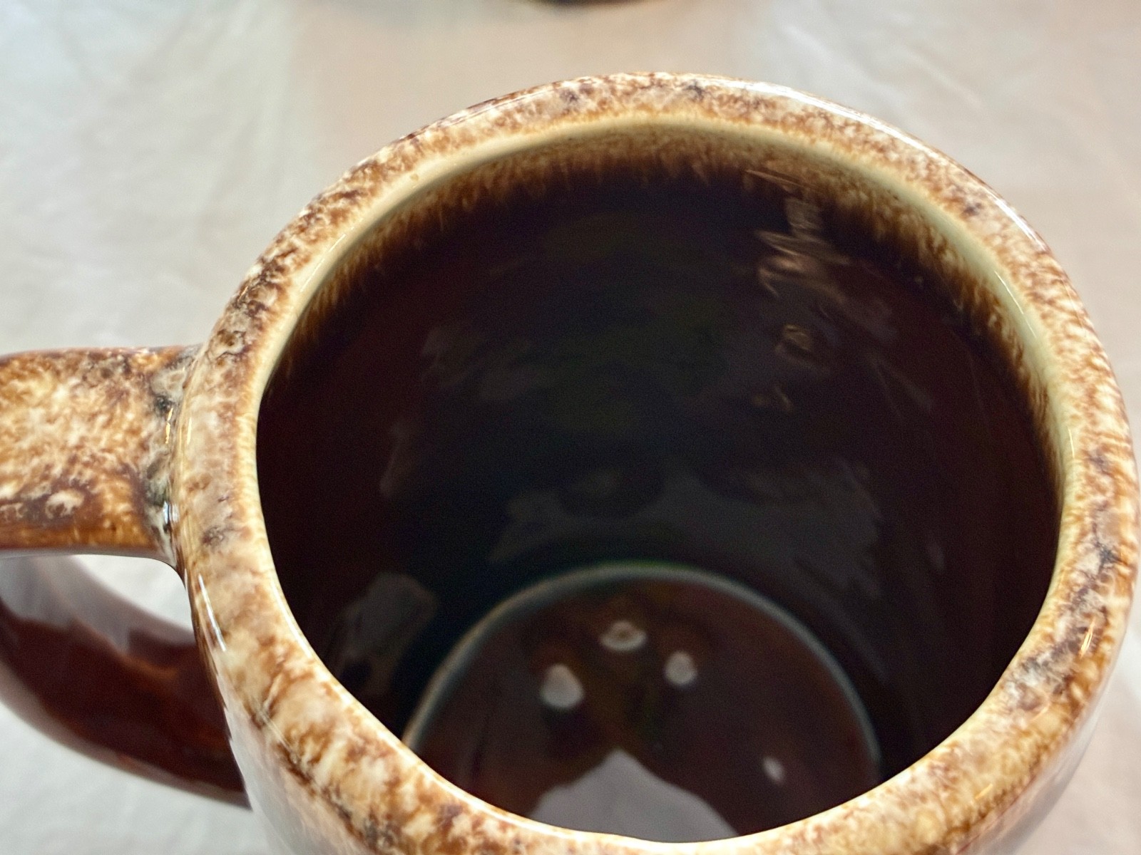 Vintage Mid Century Hull Pottery USA Brown Drip Glaze Mugs Set of 3 Oven Proof